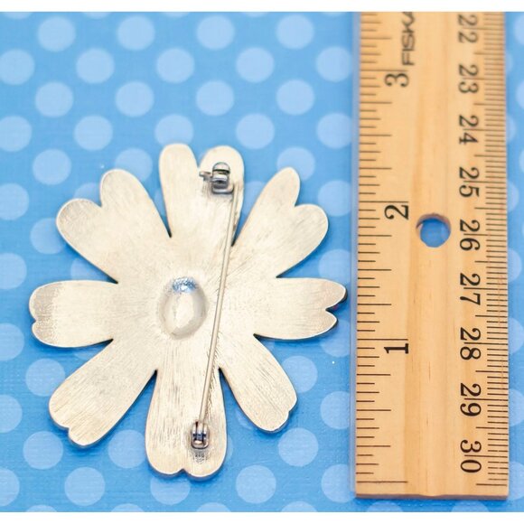 Vintage Pink Cosmos Flower Brooch - M20 - Picture 2 of 2